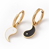Enamel Yin Yang Dangle Hoop Earrings and Pendant Necklace SJEW-E043-04-3
