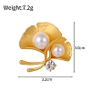 Leaf Zinc Alloy Rhinestone Brooches PW-WG93FBE-01-2