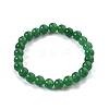 Natural Malaysia Jade(Dyed) Bead Stretch Bracelets BJEW-K212-B-013-2