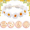 2Pcs 2 Styles Cloth Flower Hippie Headband Floral Crown OHAR-CP0001-18A-6