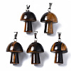 Natural Tiger Eye Pendants G-N0325-10A-1