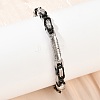 201 Stainless Steel Byzantine Chain Bracelets for Women BJEW-B143-09EBP-1