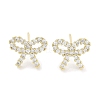 Brass Cubic Zirconia Stud Earrings for Women EJEW-S217-B01-1