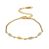 304 Stainless Steel Pave Clear Cubic Zirconia Link Chain Bracelets for Women SA-CBAABBA-07B-G-2