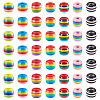 Beadthoven 90pcs 6 colors Opaque Stripe Resin European Beads RESI-BT0001-22-2