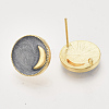 Brass Stud Earring Findings KK-N216-37G-01-NF-1