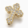 Brass Micro Pave Cubic Zirconia Beads ZIRC-E152-10G-RS-1