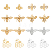 16Pcs 8 Styles Brass Pendants KK-BC0015-18-1
