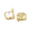 Brass Pave Shell Pendants KK-K365-08E-G-2
