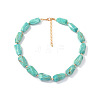 Resin Nuggets Beaded Necklaces with Alloy End Chains for Women WG10149-01-1