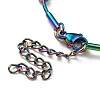 Ion Plating(IP) 304 Stainless Steel Round Snake Chain Bracelet with Oval Beaded BJEW-E088-03RC-3