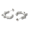 304 Stainless Steel Melting Ring Stud Earrings EJEW-B026-20P-2