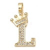 Rack Plating Brass Micro Pave Cubic Zirconia Pendants KK-D535-01L-RS-1