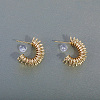 C-shaped with Crescent Brass Stud Earrings YY8600-2