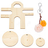 4Pcs Unfinished Wood Yarn Ball Making Tools AJEW-WH0596-590-1