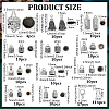 114Pcs 11 Styles Tibetan Style Alloy Cord Ends TIBE-PH0002-46-2