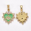 Brass Clear Cubic Zirconia Pendants ZIRC-J025-67G-05-2