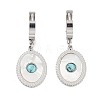 Oval 304 Stainless Steel Synthetic Turquoise Dangle Earrings EJEW-L283-072P-1