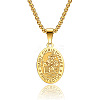 Saint Christopher Pendant Men's Stainless Steel Necklace Titanium Steel Men's Jewelry. EO9724-1-1