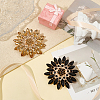 2Pcs 2 Colors Flower Light Gold Alloy Acrylic Brooch JEWB-OC0001-08-4