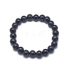 Synthetic Blue Goldstone Beads Stretch Bracelets BJEW-G617-01B-02-2
