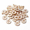 Light Gold Plated Alloy Enamel Pendants ENAM-R136-18A-1
