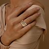 Brass Micro Pave Cubic Zirconia Finger Rings FS-WG6545E-34-1