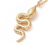 Ion Plating(IP) 304 Stainless Steel Snake Pendant Necklace for Women NJEW-E014-18G-1