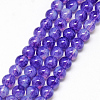 Baking Painted Glass Beads Strands DGLA-Q023-8mm-DB67-1