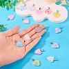 15Pcs Luminous Resin Sequins Pendants RESI-TA0004-20C-7