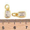 Brass Pave Cubic Zirconia Charms CU-CBA3D67-12G-03-3