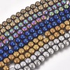 PVD Vacuum Plating Magnetic Synthetic Hematite Beads Strands G-I276-02-6mm-1