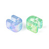 UV Plating Transparent Acrylic European Beads OACR-M027-02U-3