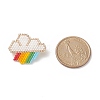 Glass Seed Braided Cloud with Rainbow Brooch Pin JEWB-MZ00001-2