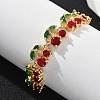 Cherry Brass Micro Pave Cubic Zirconia Chain Bracelets BJEW-L703-01A-G-2