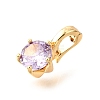 Brass Micro Pave Cubic Zirconia Charms KK-D356-05F-G-2