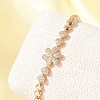 Brass Micro Pave Cubic Zirconia Link Chain Bracelets KK-R217-48G-2