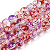 Baking Painted Transparent Glass Bead Strands DGLA-R053-02H-1