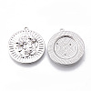 Brass Micro Pave Clear Cubic Zirconia Pendants KK-N232-171P-NF-2