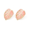 Ion Plating(IP) 304 Stainless Steel Leaf Stud Earrings EJEW-Z068-37G-01-6