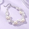Round Plastic Imitation Pearl Multi-strand Beaded Bracelets for Women BJEW-JB12913-1