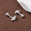 Candy 925 Sterling Silver Micro Pave Clear Cubic Zirconia Stud Earrings EJEW-K317-14G-2
