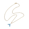 MIYUKI Delica Beads Beaded Mermaid Tail Pendant 304 Stainless Steel Cable Chain Necklaces for Women NJEW-MZ00130-03-4