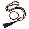 Natural Tiger Eye Round Beaded Pendant Necklaces & Bracelets Sets FS-WG9D102-06-2