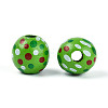 Spray Painted Schima Wood Beads WOOD-T032-36E-2