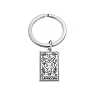 Non-Tarnish Rectangle with Constellation Stainless Steel Keychains PW-WG419B0-18-1