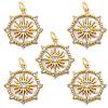 5Pcs Brass Micro Pave clear Cubic Zirconia Pendants ZIRC-SZ0002-56-1