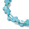 Dyed Synthetic Turquoise Beads Bangles for Women BJEW-JB11903-4
