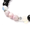 Natural Lava Rock Oil Diffuser Yoga Menditation Beads Stretch Bracelet for Men Women Girls Jewelry BJEW-JB06721-5