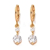 Brass Micro Pave Clear Cubic Zirconia Leverback Earrings EJEW-K300-17G-4